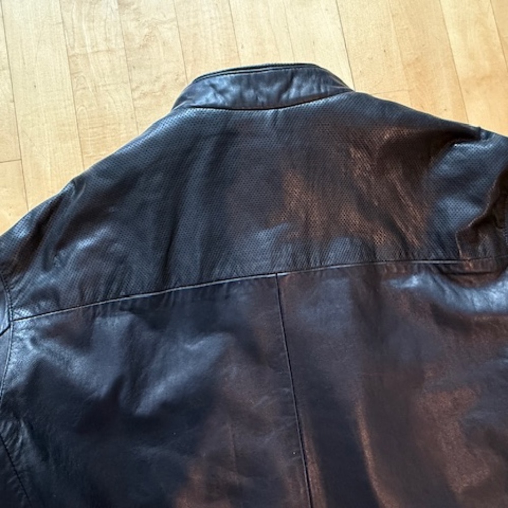 Emanuel Ungaro New Zealand Lamb skin mens extra large black jacket, NWT - Picture 6 of 13